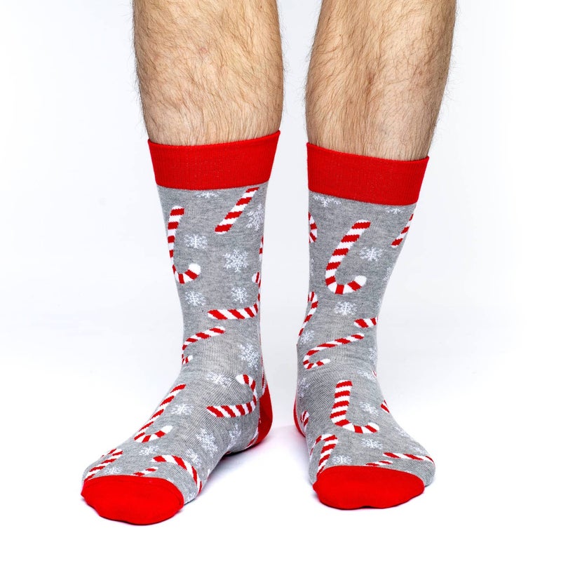 Good Luck Sock Men's Candy Canes Christmas Socks, Adult, Shoe Size 7-12 - Image 2